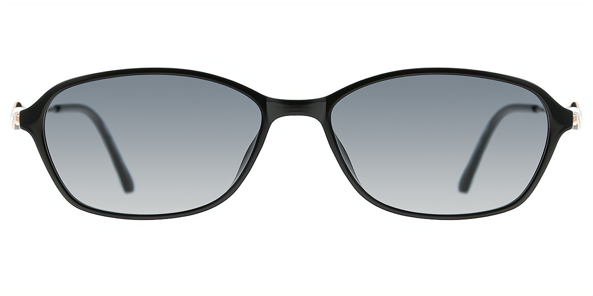 Black Oval Retro Lightweight Mixed Materials Eyeglasses