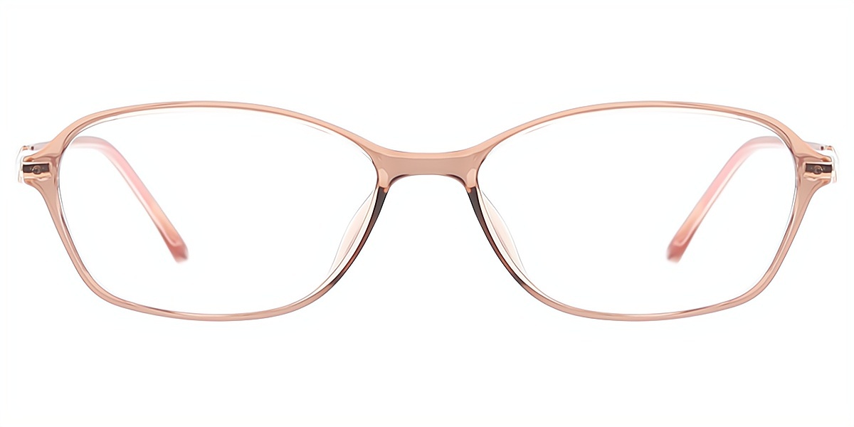 Light Brown Oval Retro Lightweight Mixed Materials Eyeglasses