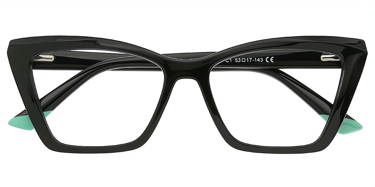 Black Cat Eye Hipster Oversized TR90 Eyeglasses