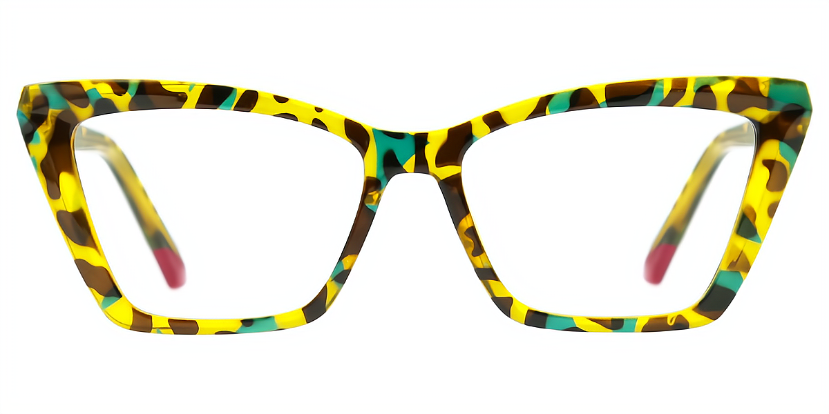Green Tortoise Cat Eye Hipster Oversized TR90 Eyeglasses