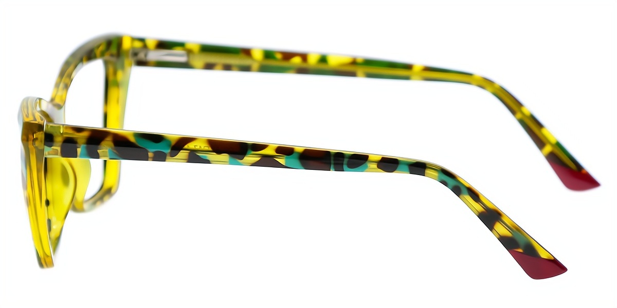 Green Tortoise Cat Eye Hipster Oversized TR90 Eyeglasses