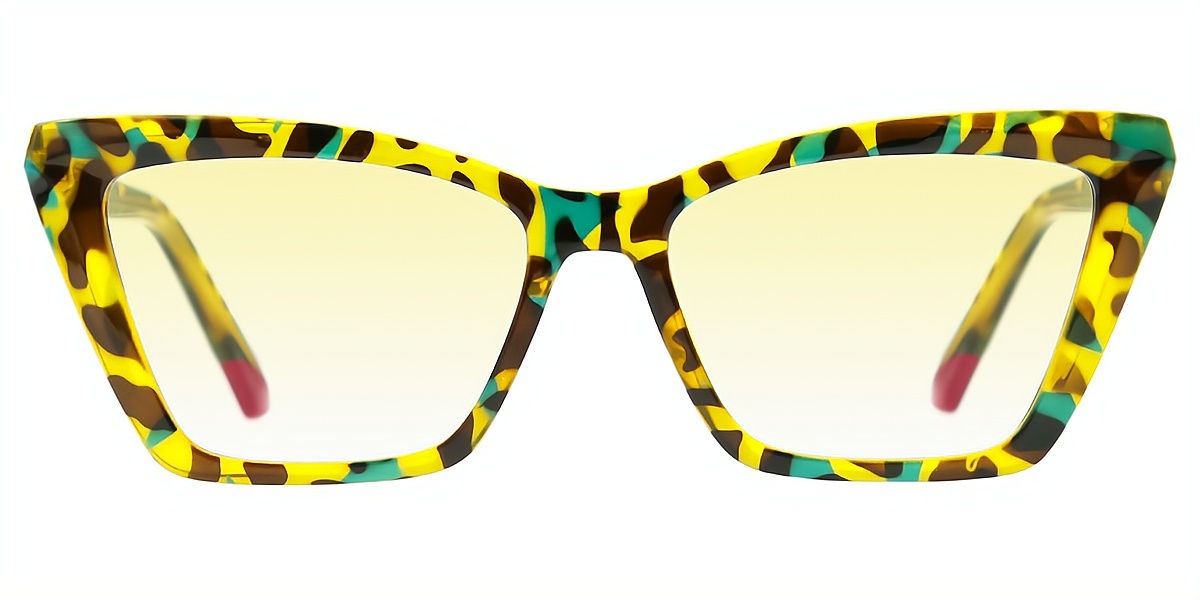 Green Tortoise Cat Eye Hipster Oversized TR90 Eyeglasses