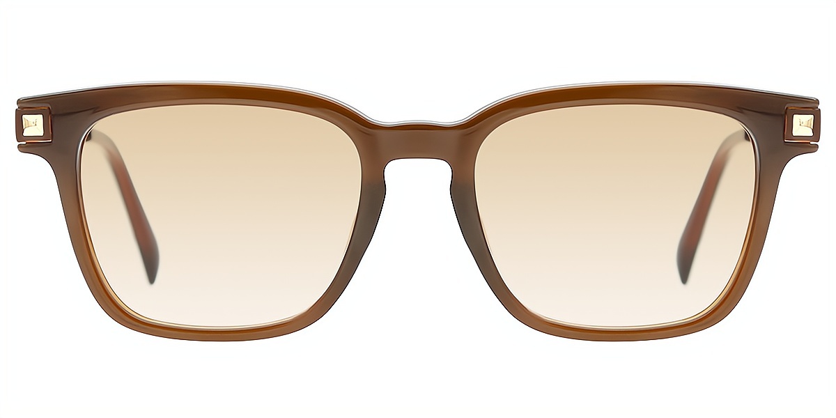 Brown Horn Classic Mixed Materials Eyeglasses