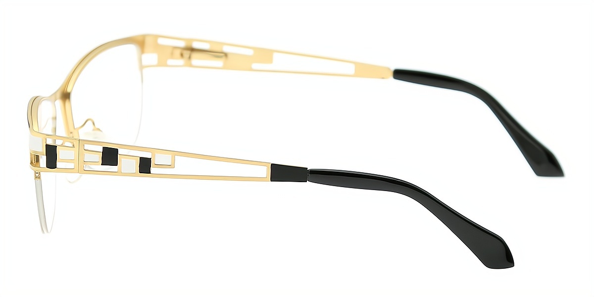 Black Browline Refined Metal Eyeglasses