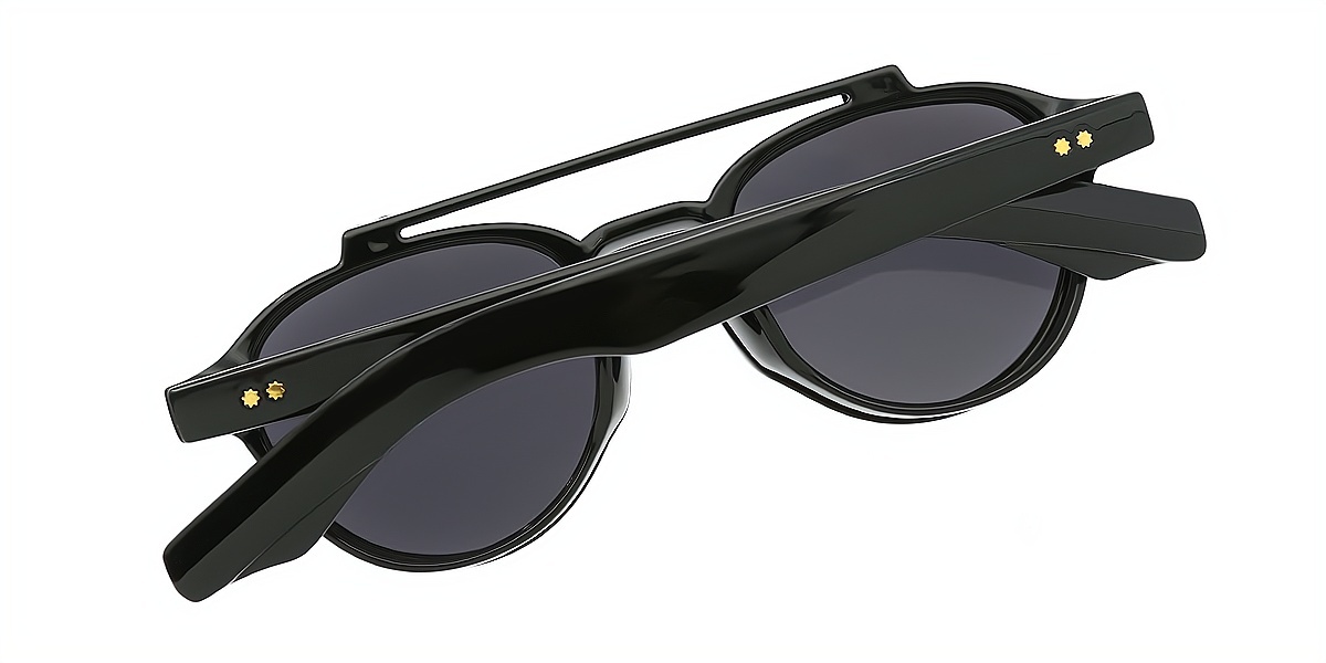 Black Aviator Oversized Plastic Eyeglasses