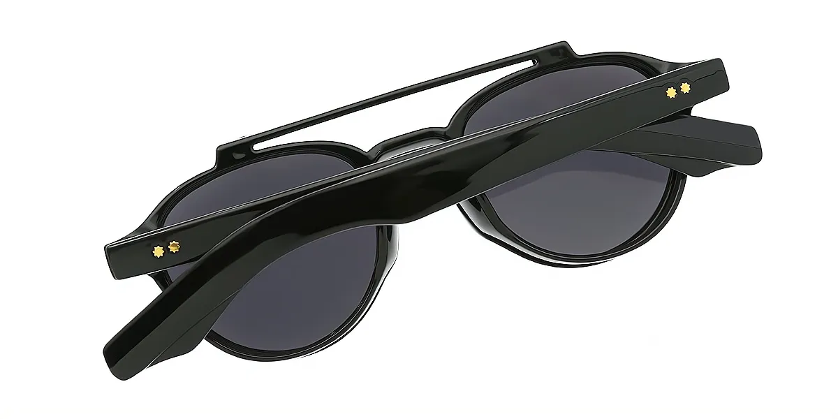 Black Aviator Oversized Plastic Eyeglasses