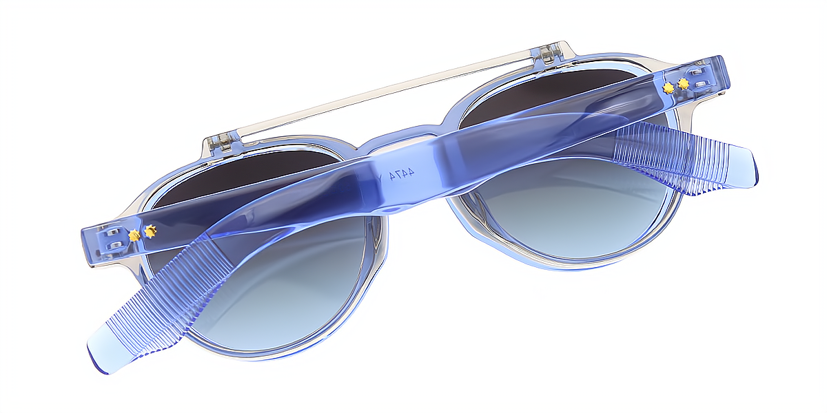 Blue Aviator Oversized Plastic Eyeglasses
