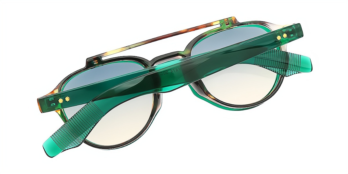 Green Aviator Oversized Plastic Eyeglasses