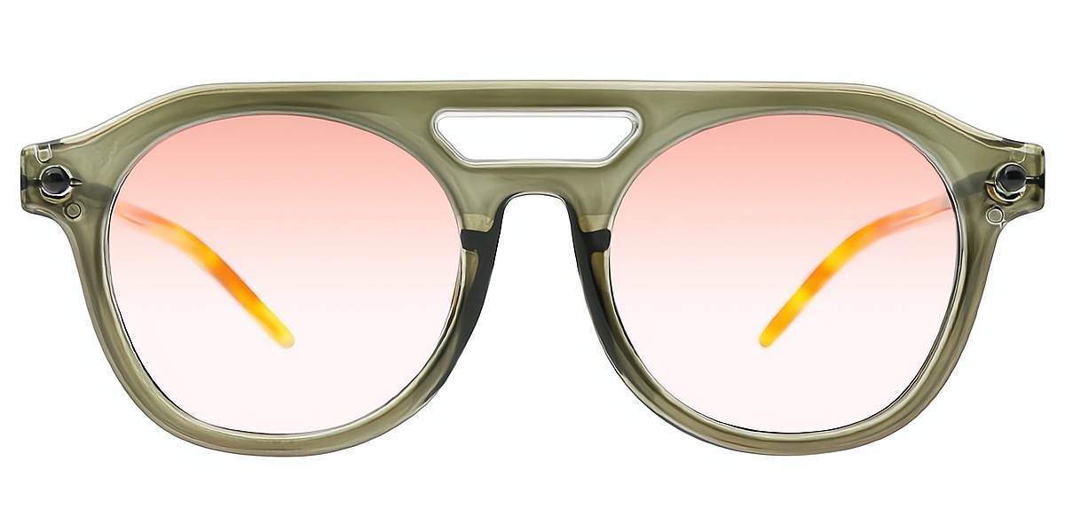 Gray Aviator Oversized Plastic Eyeglasses