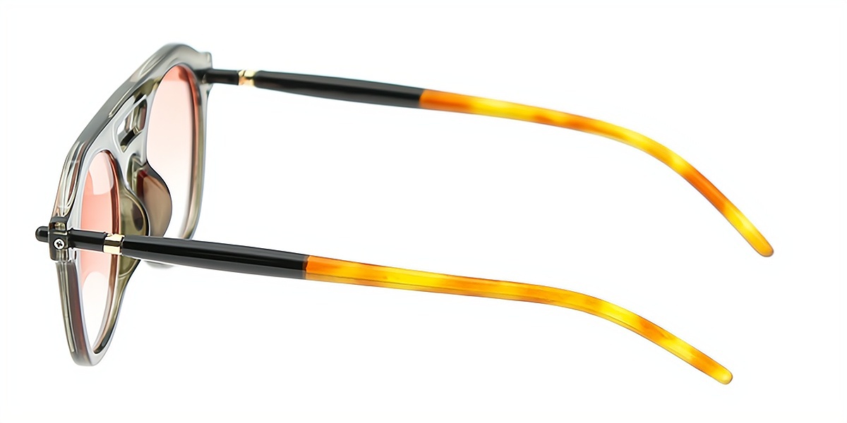 Gray Aviator Oversized Plastic Eyeglasses