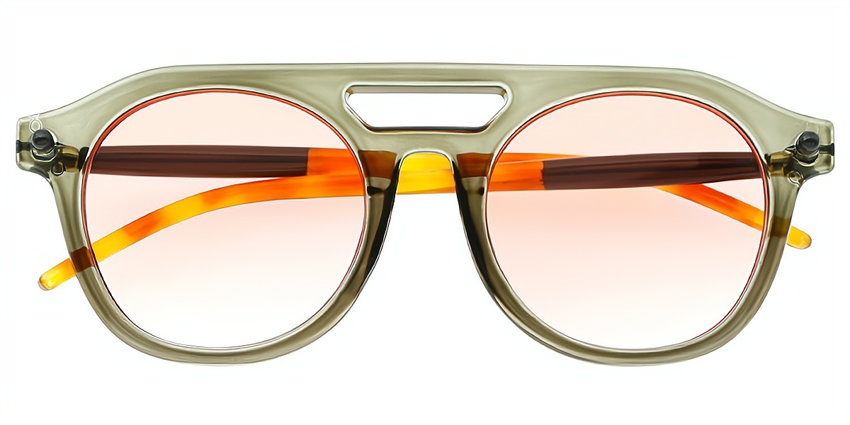 Gray Aviator Oversized Plastic Eyeglasses