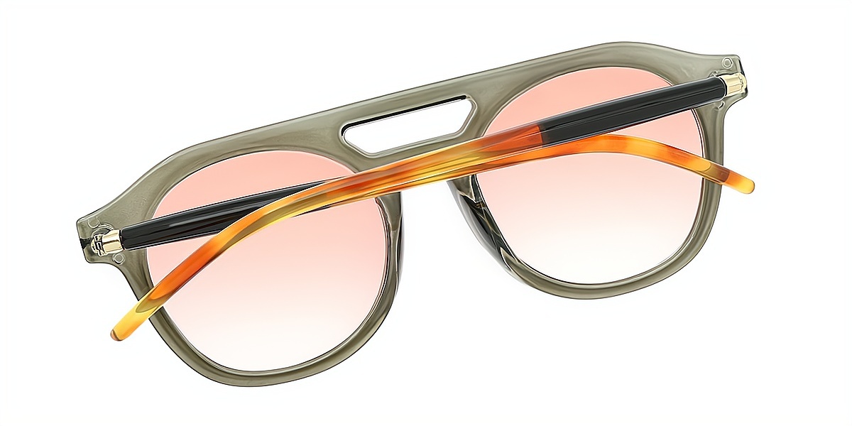 Gray Aviator Oversized Plastic Eyeglasses