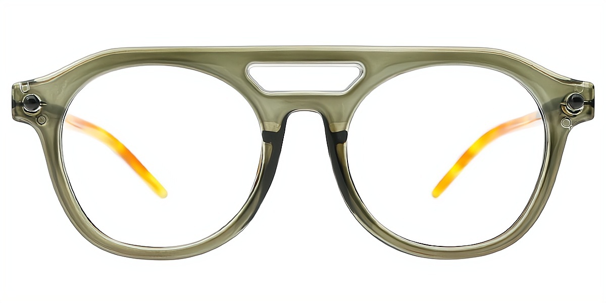 Gray Aviator Oversized Plastic Eyeglasses