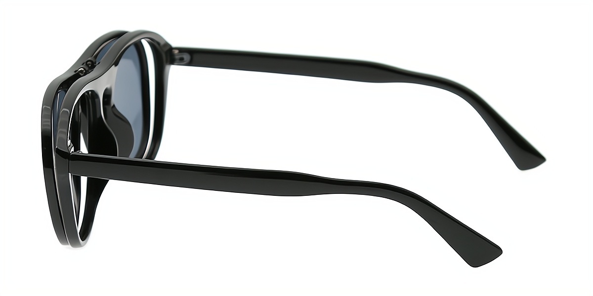 Black Aviator Oversized Unique Plastic Eyeglasses