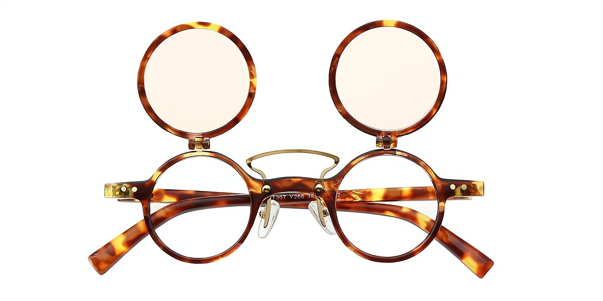 Tortoise Round Retro Plastic Eyeglasses