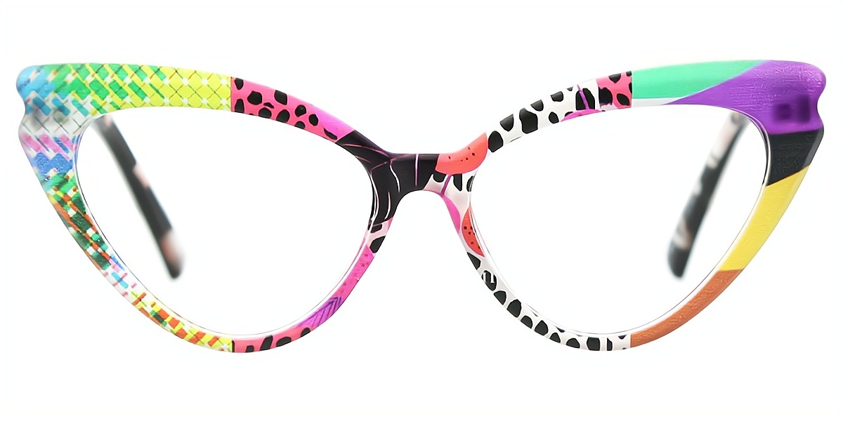 Multicolor Cat Eye Fancy Plastic Eyeglasses