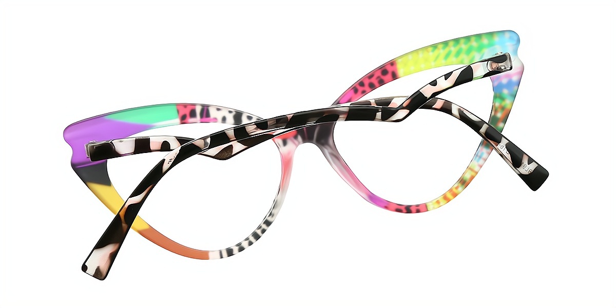 Multicolor Cat Eye Fancy Plastic Eyeglasses