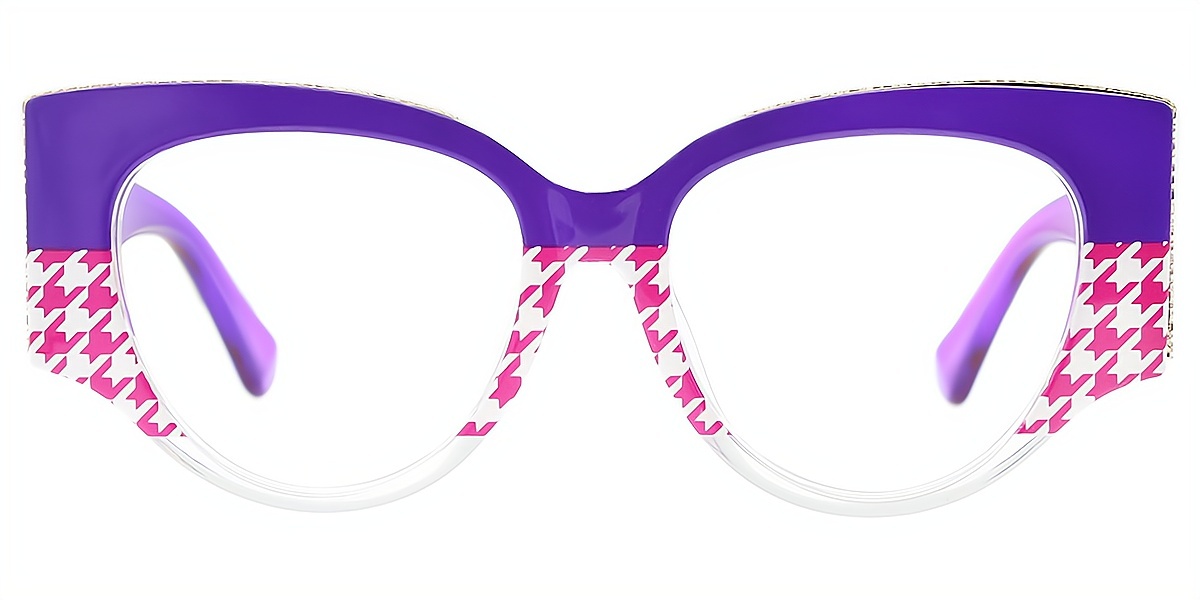 Purple Butterfly Hipster Oversized Plastic Eyeglasses