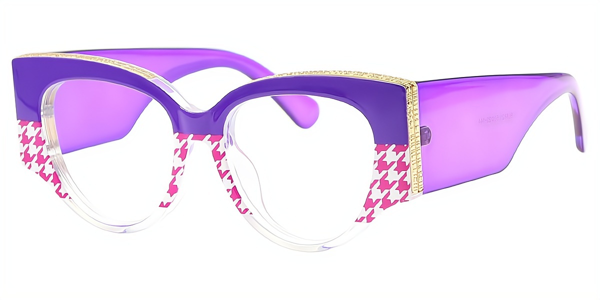 Purple Butterfly Hipster Oversized Plastic Eyeglasses