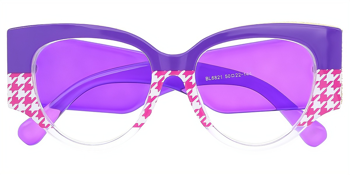 Purple Butterfly Hipster Oversized Plastic Eyeglasses