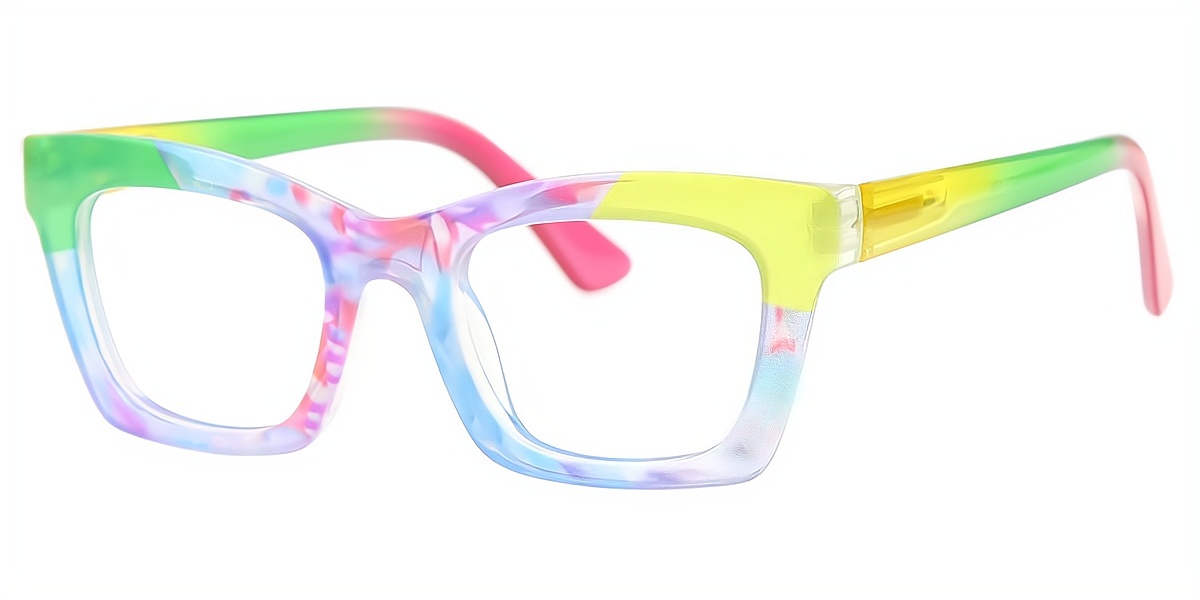 Multicolor Butterfly Hipster Oversized Plastic Eyeglasses