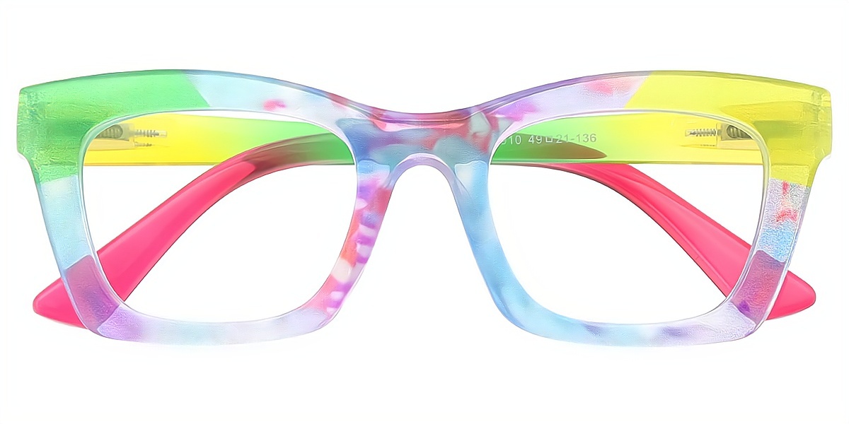 Multicolor Butterfly Hipster Oversized Plastic Eyeglasses