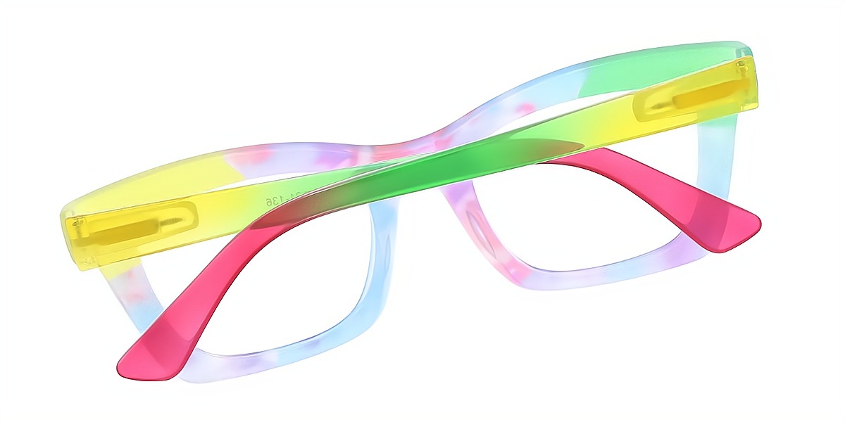 Multicolor Butterfly Hipster Oversized Plastic Eyeglasses