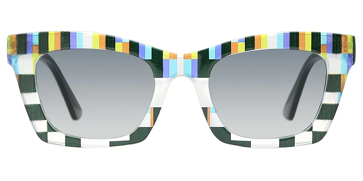 Striped Butterfly Hipster Oversized Plastic Eyeglasses