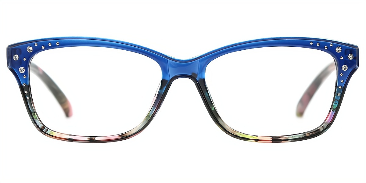 Blue Oval Chic Plastic Eyeglasses