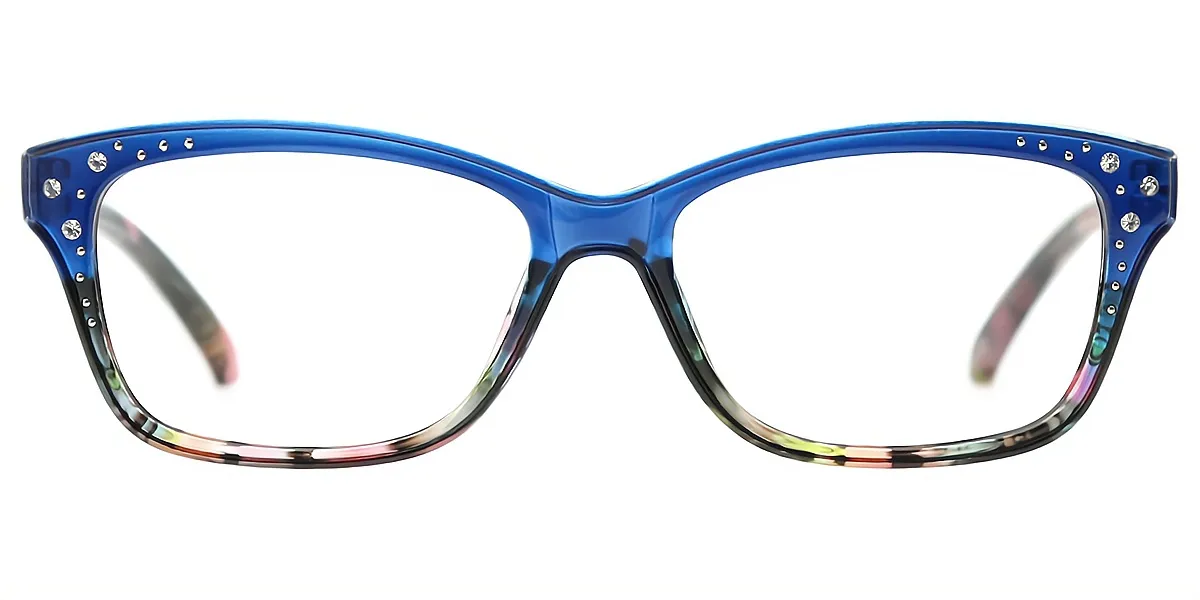 Blue Oval Chic Plastic Eyeglasses