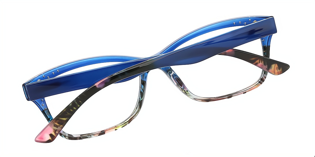 Blue Oval Chic Plastic Eyeglasses