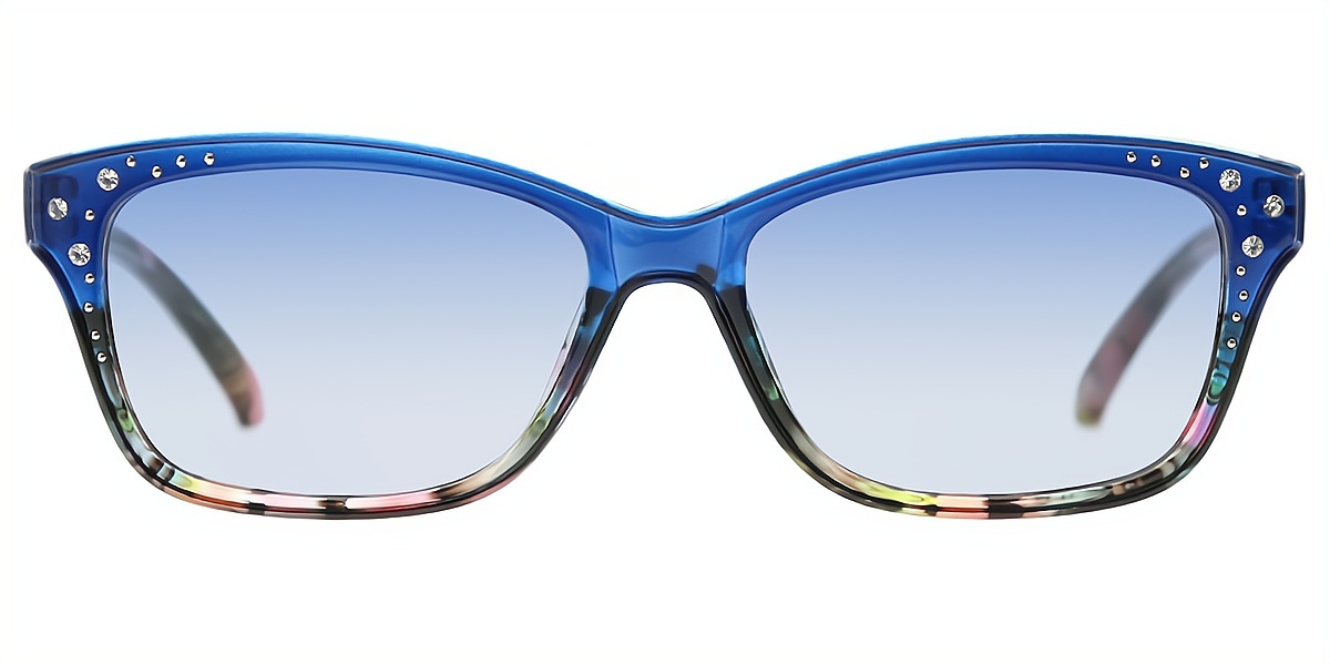 Blue Oval Chic Plastic Eyeglasses