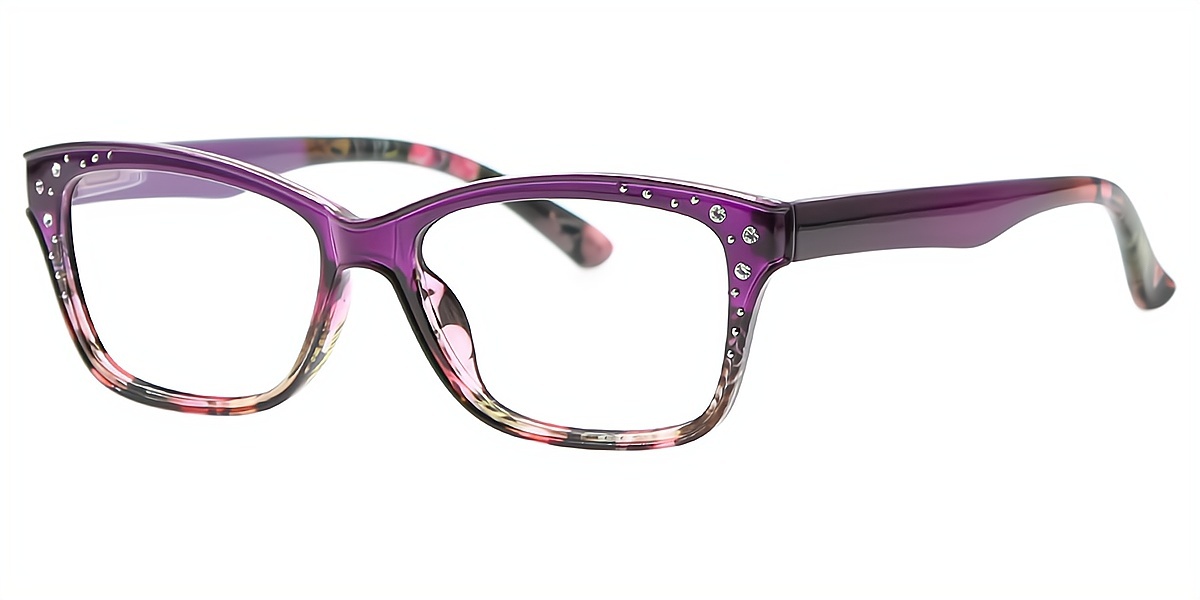 Purple Oval Chic Plastic Eyeglasses