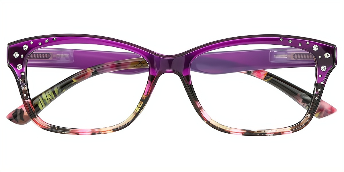 Purple Oval Chic Plastic Eyeglasses