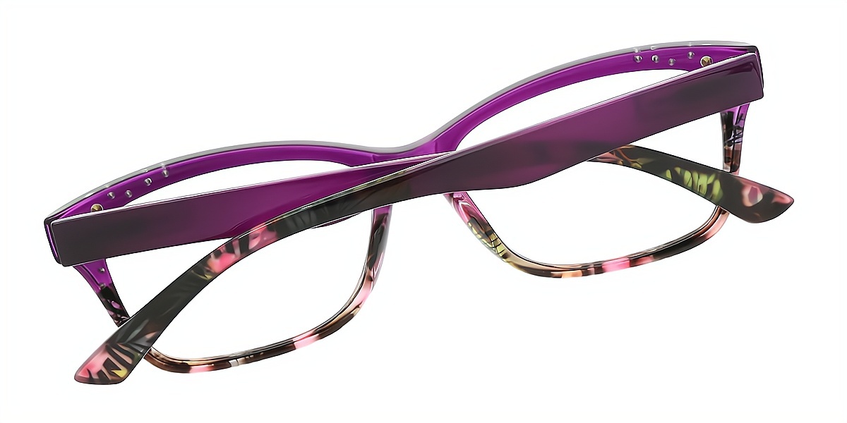 Purple Oval Chic Plastic Eyeglasses