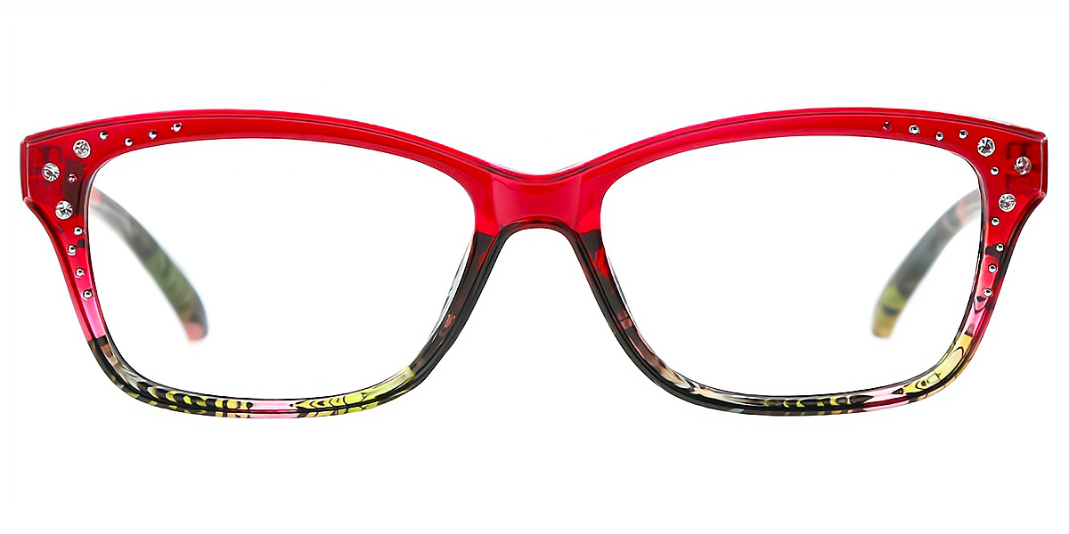 Red Horn Chic Plastic Eyeglasses