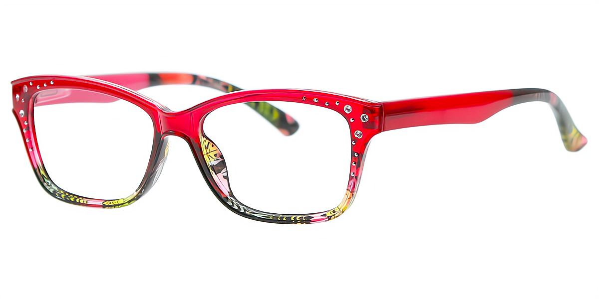 Red Horn Chic Plastic Eyeglasses