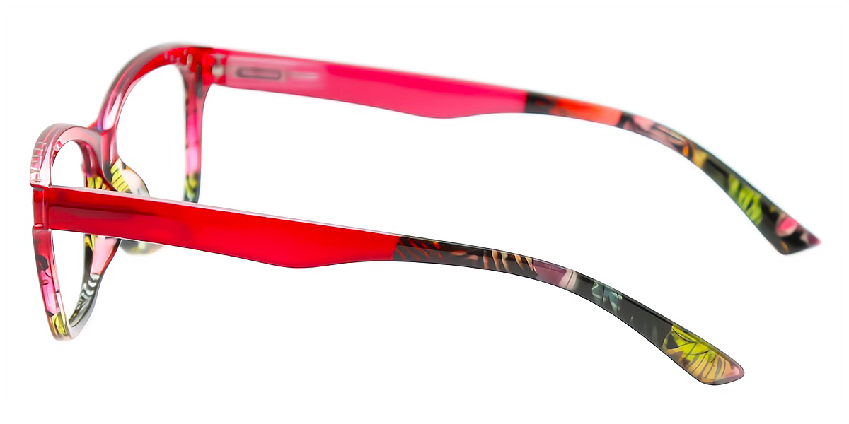 Red Horn Chic Plastic Eyeglasses