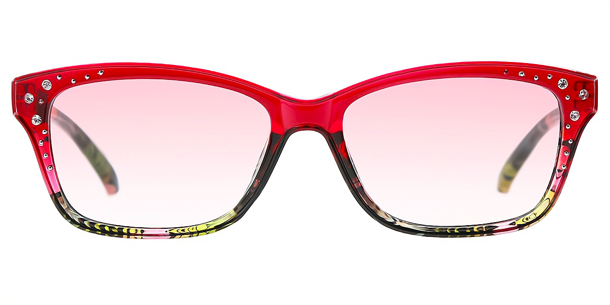 Red Horn Chic Plastic Eyeglasses