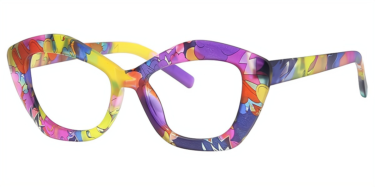 Multicolor Butterfly Unique Oversized Plastic Eyeglasses