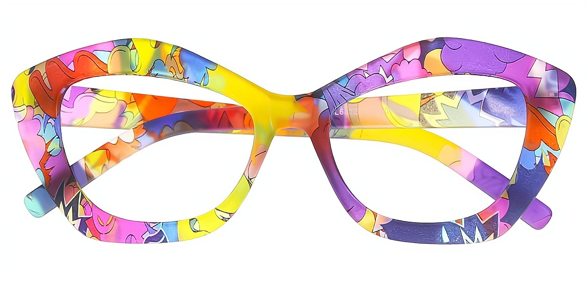 Multicolor Butterfly Unique Oversized Plastic Eyeglasses