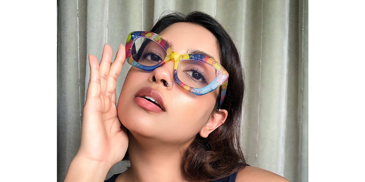 Multicolor Butterfly Unique Oversized Plastic Eyeglasses