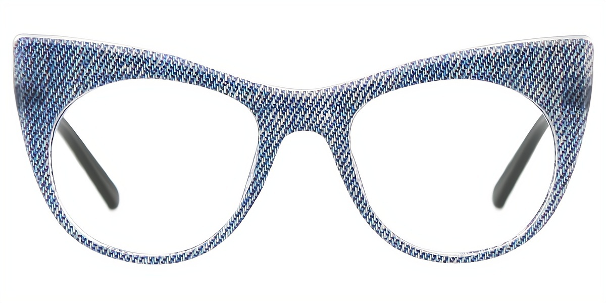 Blue Cat Eye Unique Plastic Eyeglasses