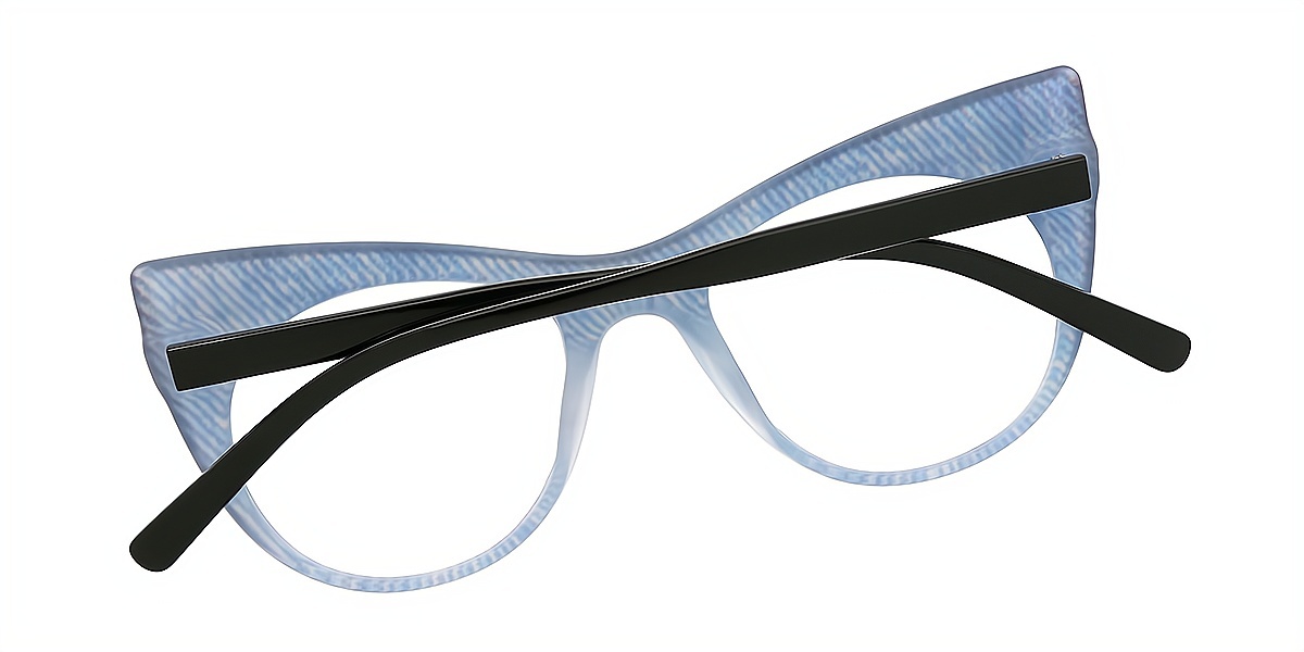 Blue Cat Eye Unique Plastic Eyeglasses