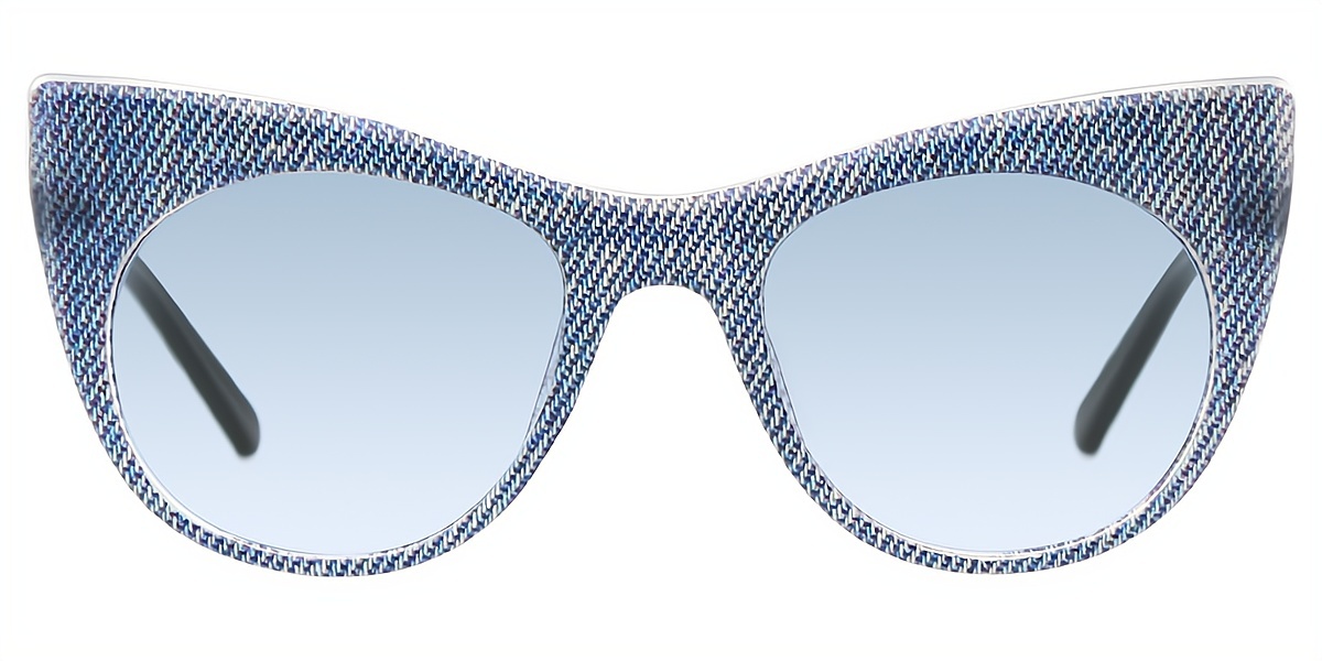 Blue Cat Eye Unique Plastic Eyeglasses