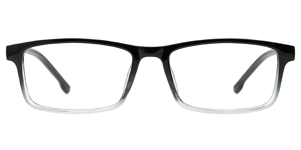 Black Rectangle Simple Plastic Eyeglasses