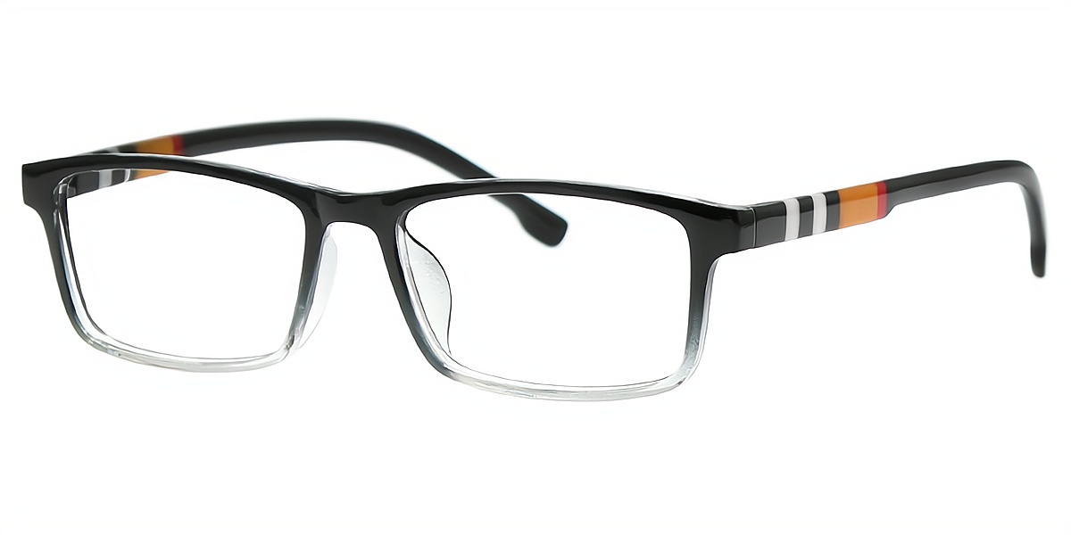 Black Rectangle Simple Plastic Eyeglasses