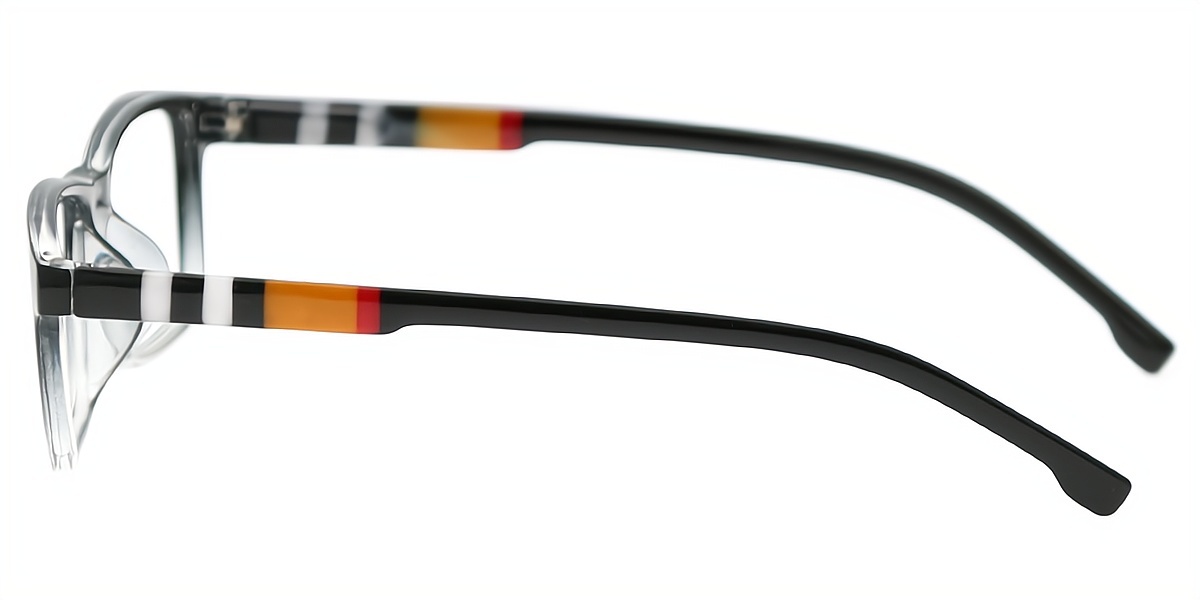 Black Rectangle Simple Plastic Eyeglasses