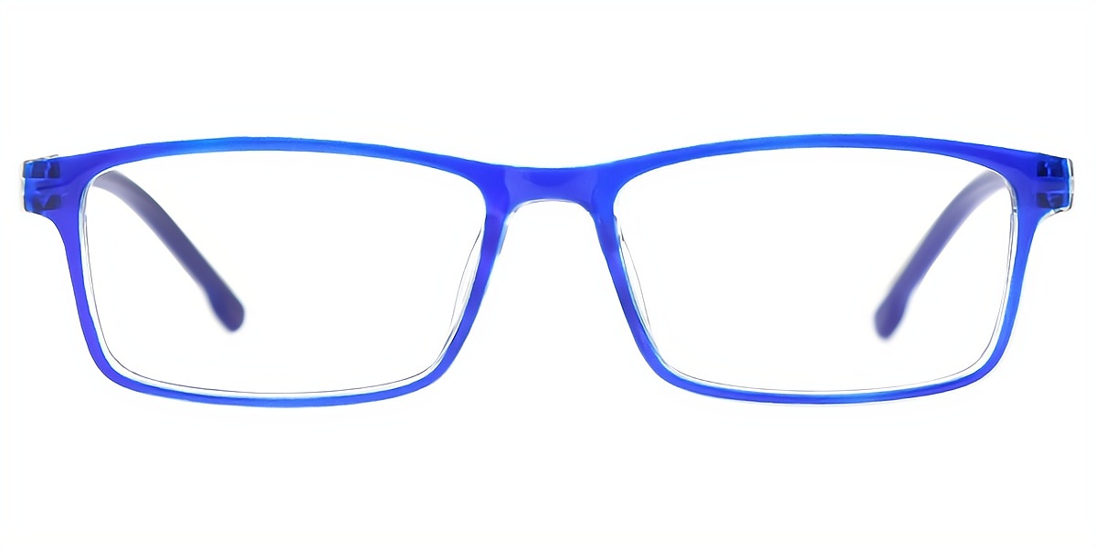 Blue Rectangle Simple Plastic Eyeglasses