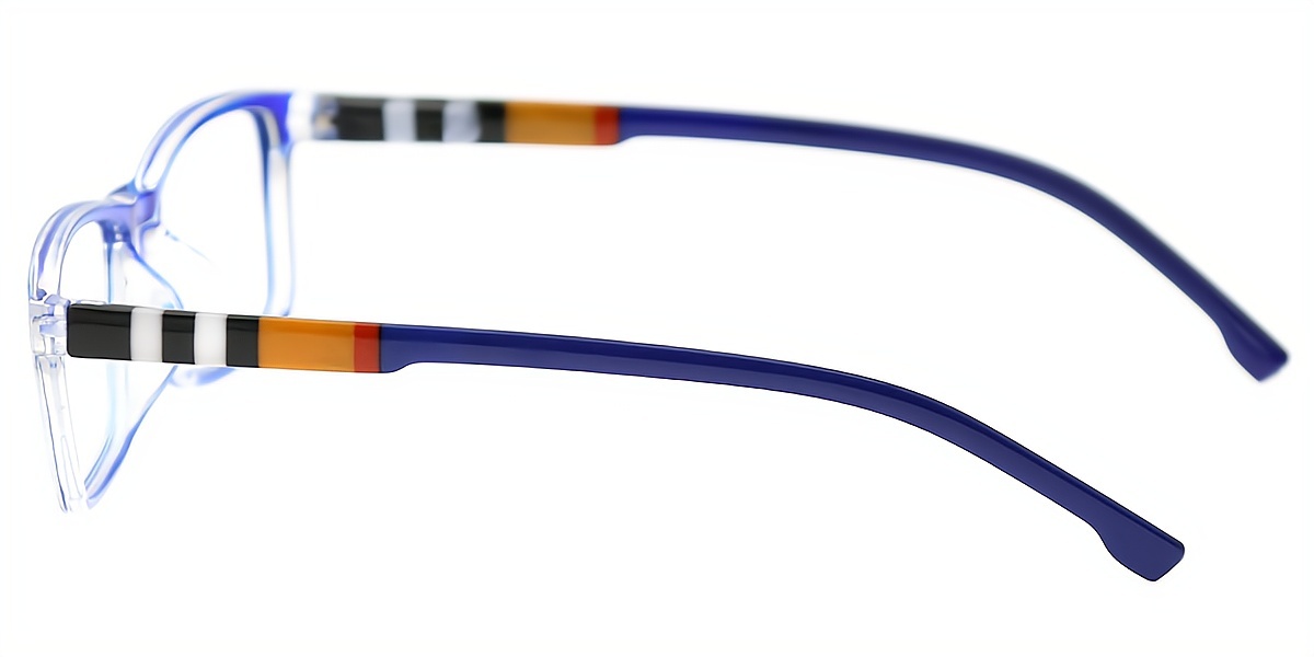 Blue Rectangle Simple Plastic Eyeglasses